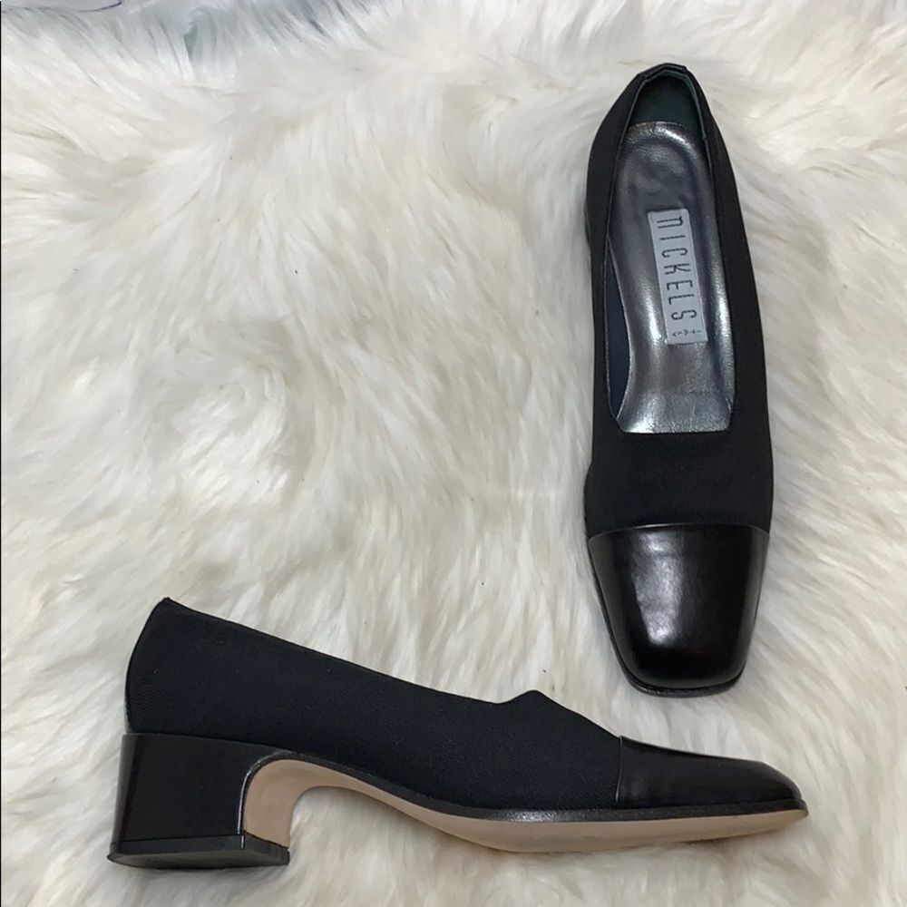 Nickels Henlee Black Leather Toe Slip Ons …